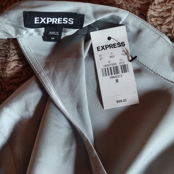 Express light sage green blouse with peephole back! - Picture 5 of 12